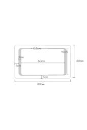 Living and Home LED Wall Mounted Anti-Fog Illuminated Bathroom Mirror with Sensor Switch in Silver - thumbnail 3