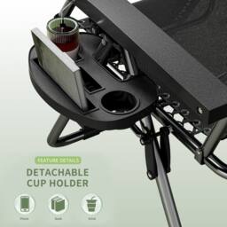 MCC Direct Set of 2 Zero Gravity Reclining Garden Chair Sun Lounger Recliner Textilene in Blue - thumbnail 5