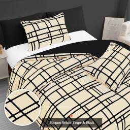 Pamposh Double Brushed Microfibre Duvet Cover Sets in Taupe - Size: Single - thumbnail 6