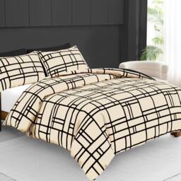 Pamposh Double Brushed Microfibre Duvet Cover Sets in Taupe - Size: Single - thumbnail 3