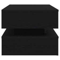 Berkfield Home Coffee Table with LED Lights Black Oak 90x50x40 cm - Size: 90 x 50 x 40 cm - thumbnail 8