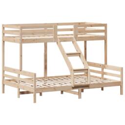 Berkfield Home Bunk Bed without Mattress 80x200/140x200 cm Solid Wood in Brown - thumbnail 3
