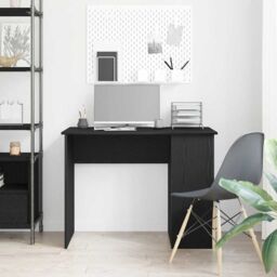 Berkfield Home Desk Black Oak 100x55x75 cm Engineered Wood - Size: 100 x 55 x 75 cm - thumbnail 3