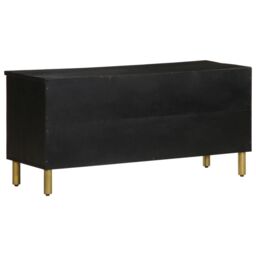 Berkfield Home TV Cabinet Black 100x33x46 cm Engineered Wood - Size: 100 x 33 x 46 cm - thumbnail 5