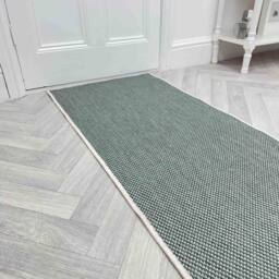 runrug Carpet Runner Rug - Indoor/Outdoor, Reversible, 2mm - 'Coastal' in Green - Size: 60 cm x 420 cm - thumbnail 1