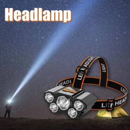 VOGREX 2X Super Bright Waterproof LED Headlamp, USB Rechargeable in Black - thumbnail 5