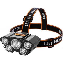 VOGREX 2X Super Bright Waterproof LED Headlamp, USB Rechargeable in Black - thumbnail 1