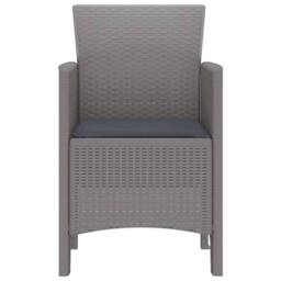 Berkfield Home Garden Chairs with Cushions 4 pcs Light Grey Poly Rattan - thumbnail 6