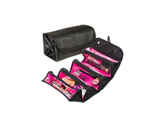 Charles William Triangle Travel Cosmetic Make up Toiletry Case Wash Bag in Black - image 1