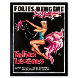"Artery8 Theatre Cabaret Folies Bergere Follies Light Showgirl Framed Art Print in Pink - Size: W12"" x H16""" - thumbnail 1