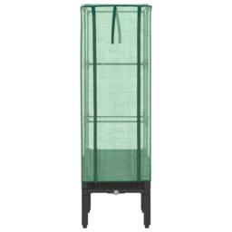 Berkfield Home Raised Bed with Greenhouse Cover Rattan Look 40x40x140 cm in Black - Size: 40 x 40 x 140 cm - thumbnail 4