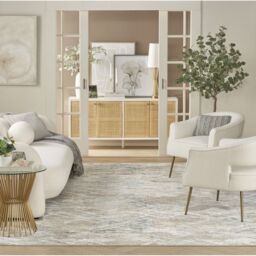 The Rug Shop UK Modern Abstract Grey Polyester Easy To Clean Latex Back Area Rug - Size: 240 cm x 300 cm - thumbnail 1