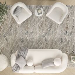 The Rug Shop UK Modern Abstract Grey Polyester Easy To Clean Latex Back Area Rug - Size: 240 cm x 300 cm - thumbnail 3