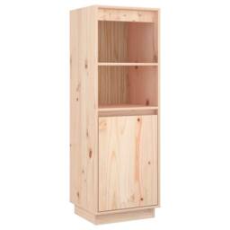 Berkfield Home Highboard 37x34x110 cm Solid Wood Pine in Brown - Size: 37 x 34 x 110 cm - thumbnail 2