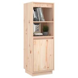 Berkfield Home Highboard 37x34x110 cm Solid Wood Pine in Brown - Size: 37 x 34 x 110 cm - thumbnail 4