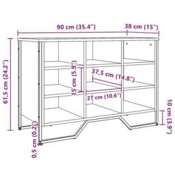 Berkfield Home Shoe Cabinet Sonoma Oak 90x38x61.5 cm Engineered Wood - thumbnail 9
