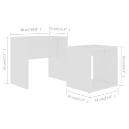 Berkfield Home Coffee Table Set White 48x30x45 cm Engineered Wood - Size: 48 x 30 x 45 cm - thumbnail 6