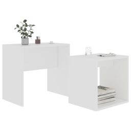 Berkfield Home Coffee Table Set White 48x30x45 cm Engineered Wood - Size: 48 x 30 x 45 cm - thumbnail 3