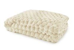 New Edge Blinds Leah Collection Deluxe Throw in Cream - Size: 140 cm x 180 cm - thumbnail 1