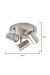 BHS Lighting Barley Spotlight Plate Ceiling Light in Metallic Silver - thumbnail 5