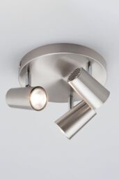 BHS Lighting Barley Spotlight Plate Ceiling Light in Metallic Silver