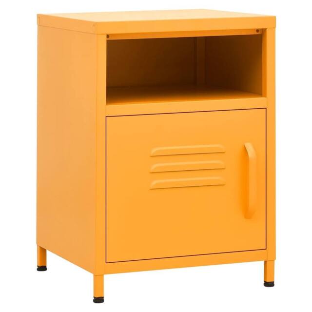 Berkfield Home Nightstands 2 pcs Mustard Yellow 35x35x51 cm Steel - Size: 35 x 35 x 51 cm - image 1