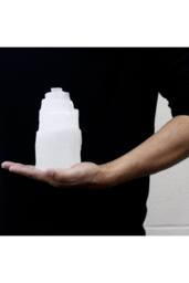 KDMD Natural Selenite Tower Lamp - Cleansing & Healing Energy (15cm) in White - thumbnail 3