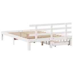 Berkfield Home Bed Frame with Drawers without Mattress White 120x200 cm - Size: Small Double - thumbnail 6