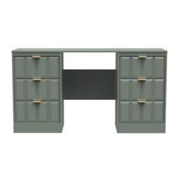 Ready Assembled 2 U Seattle 6 Drawer Kneehole Desk (Ready Assembled) in Pale Green - thumbnail 1