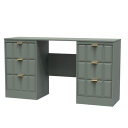 Ready Assembled 2 U Seattle 6 Drawer Kneehole Desk (Ready Assembled) in Pale Green - thumbnail 3