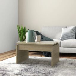 Berkfield Home Coffee Table Sonoma Oak 68x50x38 cm Engineered Wood in Brown - Size: 68 x 50 x 38 cm - thumbnail 1