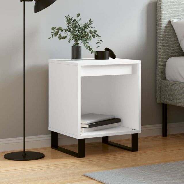 Berkfield Home Bedside Cabinet White 40x35x50 cm Engineered Wood - Size: 40 x 35 x 50 cm - image 1