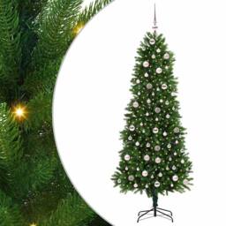 Berkfield Home Realistic Christmas Tree with 300 LEDs with Stand Green 240 cm PE - thumbnail 3