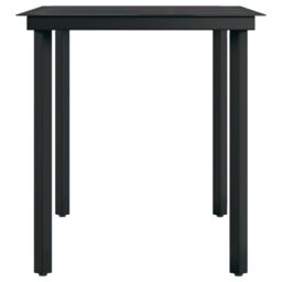 Berkfield Home Garden Dining Table Black 140x70x74 cm Steel & Glass - Size: 140 x 70 x 74 cm - thumbnail 4