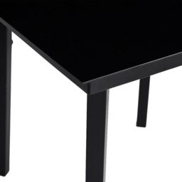 Berkfield Home Garden Dining Table Black 140x70x74 cm Steel & Glass - Size: 140 x 70 x 74 cm - thumbnail 5