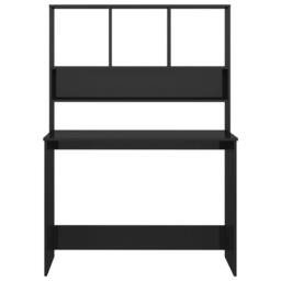 Berkfield Home Desk with Shelf High Gloss Black 110x45x157 cm Engineered Wood - Size: 110 x 45 x 157 cm - thumbnail 4