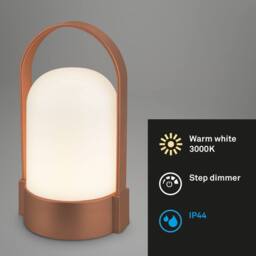 BRILONER Brown LED Camping Lamp Rechargeable Tent Light IP44 in Copper - thumbnail 2
