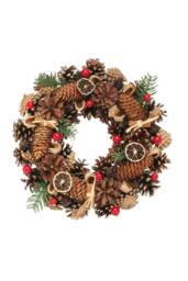 KDMD Pine ConeRed Berry & Fruit Wreath 30cm in Brown - thumbnail 7