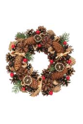 KDMD Pine ConeRed Berry & Fruit Wreath 30cm in Brown - thumbnail 1