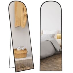HOMCOM Full Length Mirror Hanging or Leaning Freestanding Floor Mirror in Black - thumbnail 2