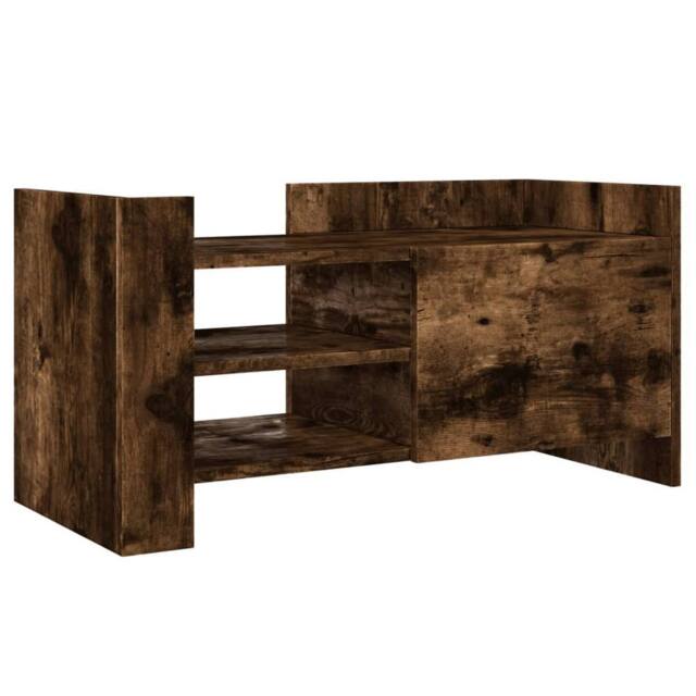 Berkfield Home TV Cabinet Smoked Oak 80x35x40 cm Engineered Wood in Brown - Size: 80 x 35 x 40 cm - image 1