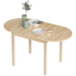 Nordara Natural Foldable Solid Wood Drop Leaf DiningTable for Small Spaces in Beige - thumbnail 3