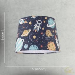 Happy Homewares Space Themed Childrens Lamp Shade with Rockets Planets & Astronauts - Size: 10 inches - thumbnail 7