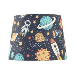 Happy Homewares Space Themed Childrens Lamp Shade with Rockets Planets & Astronauts - Size: 10 inches - thumbnail 4