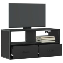 Berkfield Home TV Cabinet Black 80x31x39.5 cm Engineered Wood & Metal