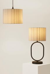 ValueLights Hallie Natural Linen Stripe Detail Drum Ceiling Pendant Lamp Shade - Size: Large - thumbnail 8