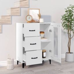 Berkfield Home Sideboard White 69.5x34x90 cm Engineered Wood - thumbnail 3