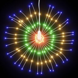 Berkfield Home Christmas Starburst Lights 140 LEDs 4 pcs Multicolour 17 cm - thumbnail 4