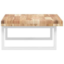Berkfield Home Basin Shelf Wall Mounted Steel & Solid Wood Acacia in Brown - thumbnail 5
