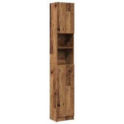 Berkfield Home Bathroom Cabinet Old Wood 32x25.5x190 cm Engineered Wood in Brown - thumbnail 2